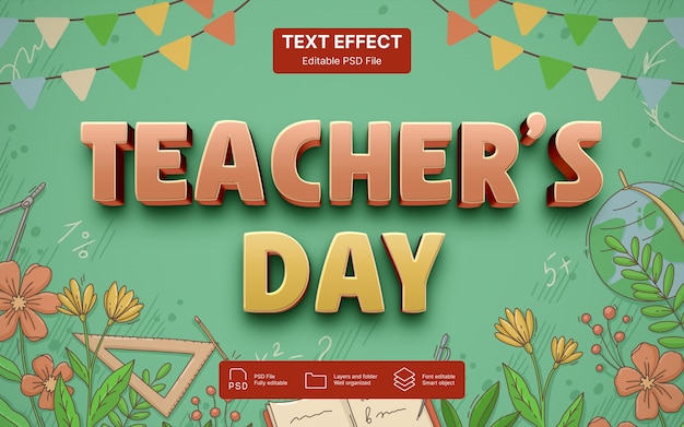 PSD teacher's day text effect