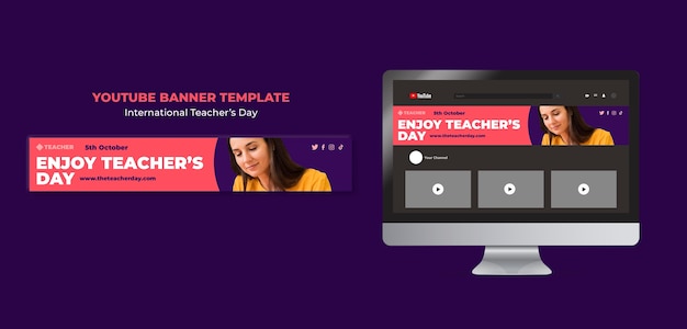 Teacher's day youtube banner template