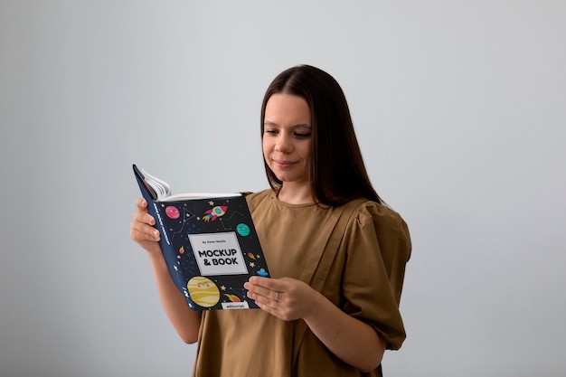 Teacher  using stationery mockup