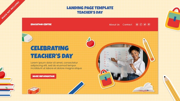 Teachers day celebration landing page template