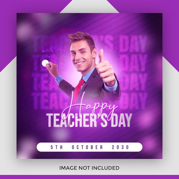 Teachers day social media instagram post banner template