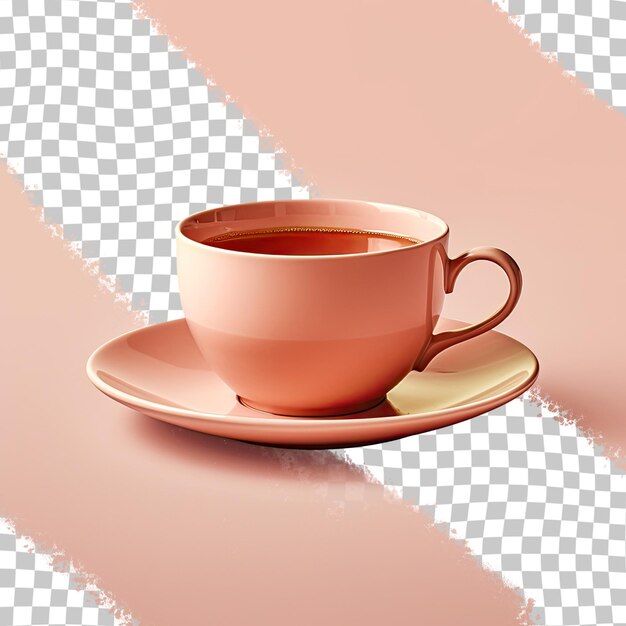 PSD teacup on a transparent background with clear focus and isolated