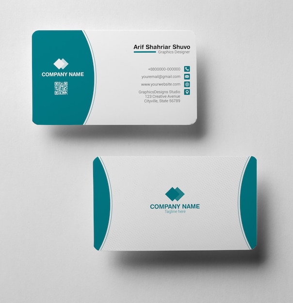 Шаблон деловой визитки Teal