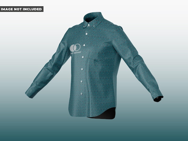 teal button-down shirt mockup