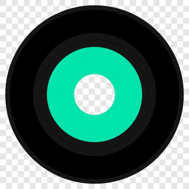 Teal green vinyl record transparent