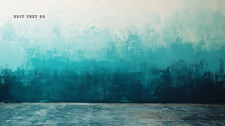 PSD teal ombre painted wall and floor