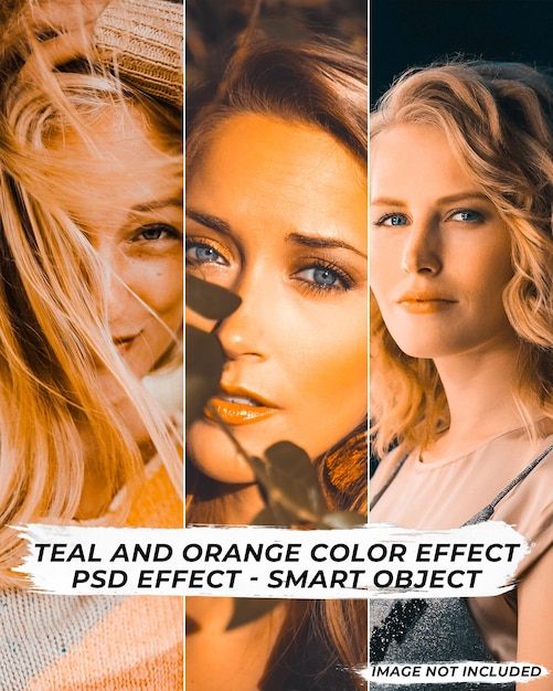 PSD teal and orange color effect template