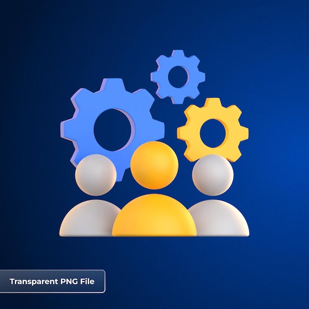 PSD team management 3d icon