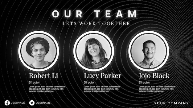 PSD team member presentation template glow in the dark