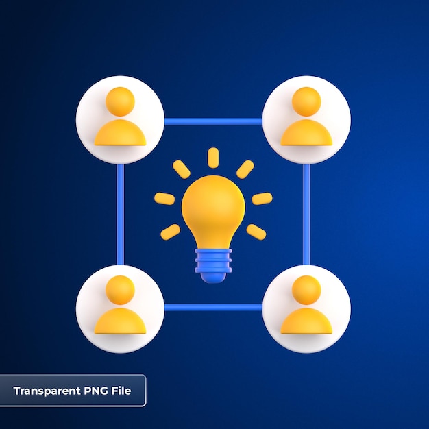 PSD team network 3d icon