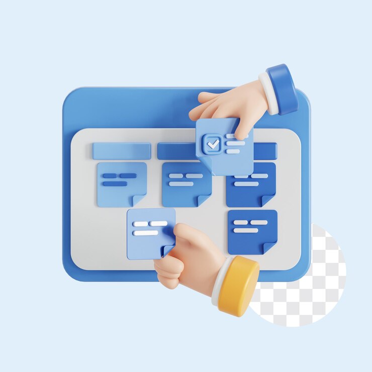 PSD team project management 3d illustration