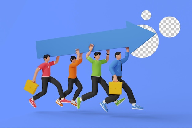 team success and improvement. 3d illustration