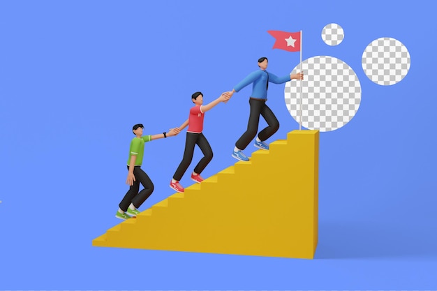 Team werk concept 3D illustratie