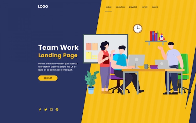Team Work Landing Page