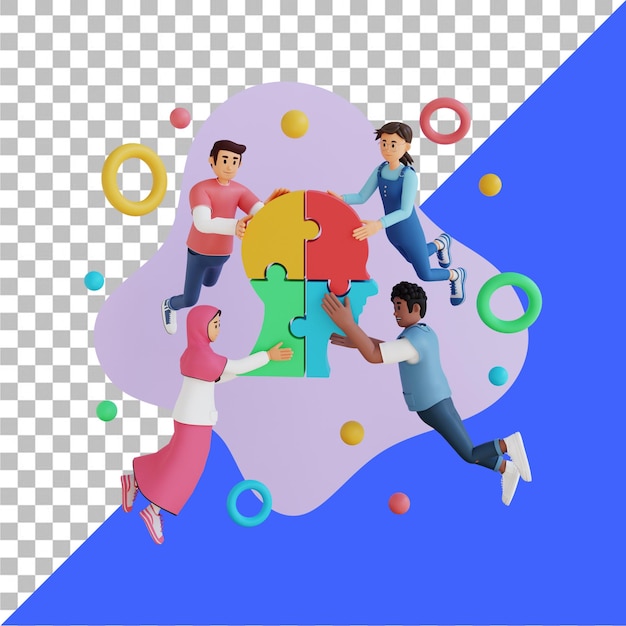 Teamwerk Samenwerking 3D Icon