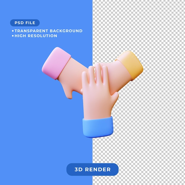 PSD teamwork and partnership 3d illustration