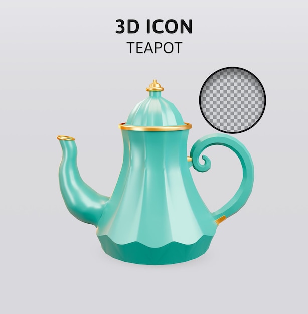 PSD ティーポット 3 d レンダリング図
