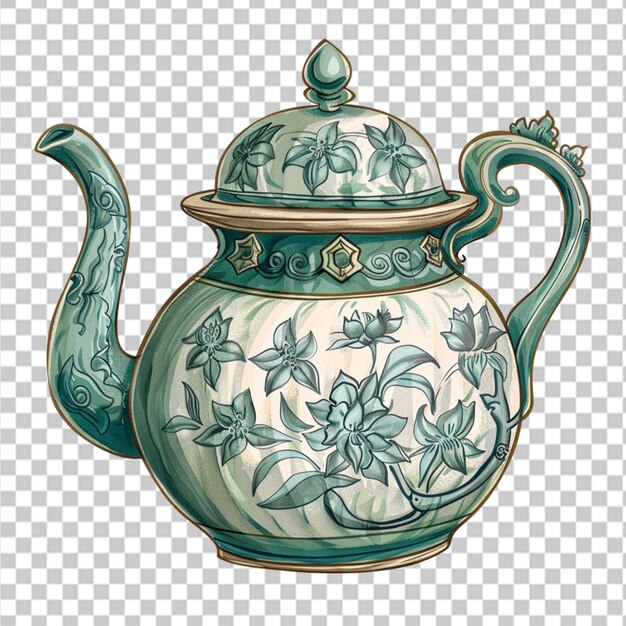 PSD teapot isolated on transparent background