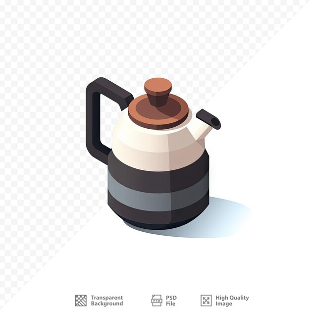 PSD a teapot with a lid that says 