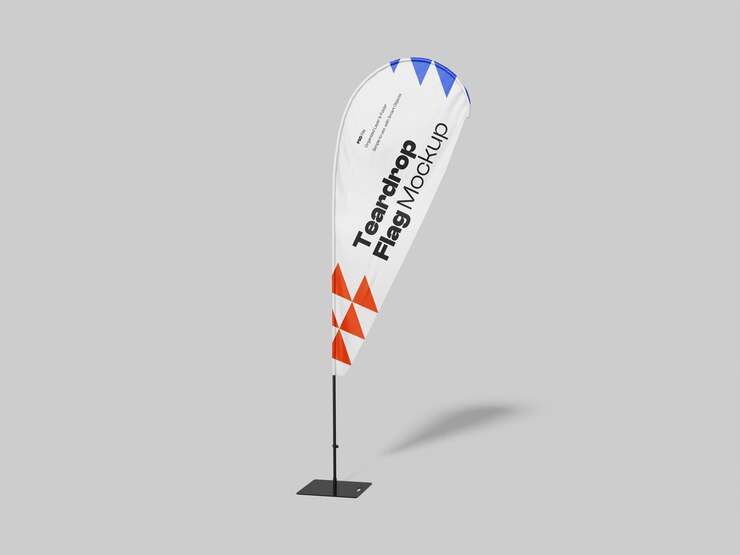 Teardrop Flag Mockup voor reclame- en marketingcampagnes