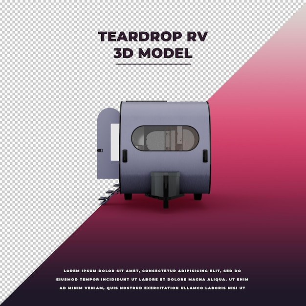 Teardrop rv 3d isolated