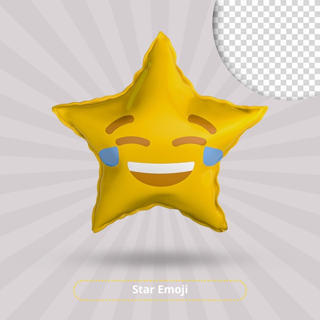 Tears of Joy star emoji 3d render download
