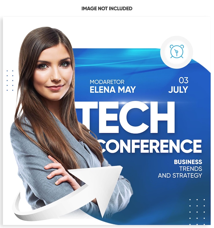 Tech Conference Uitnodiging Business Webinar Post Design Bewerkbare psd
