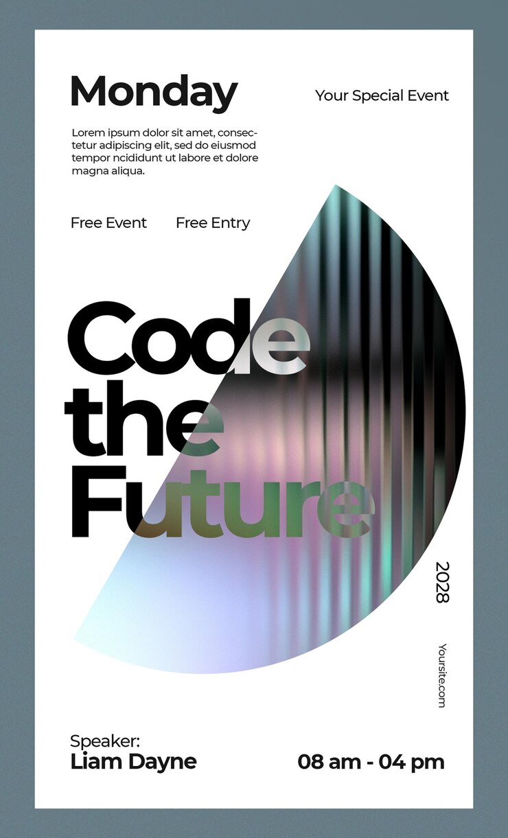 PSD tech event social media flyer template