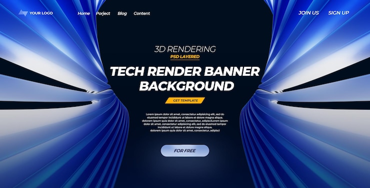 PSD tech render banner background psd layered template
