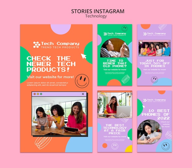 Tech store and business instagram stories collection