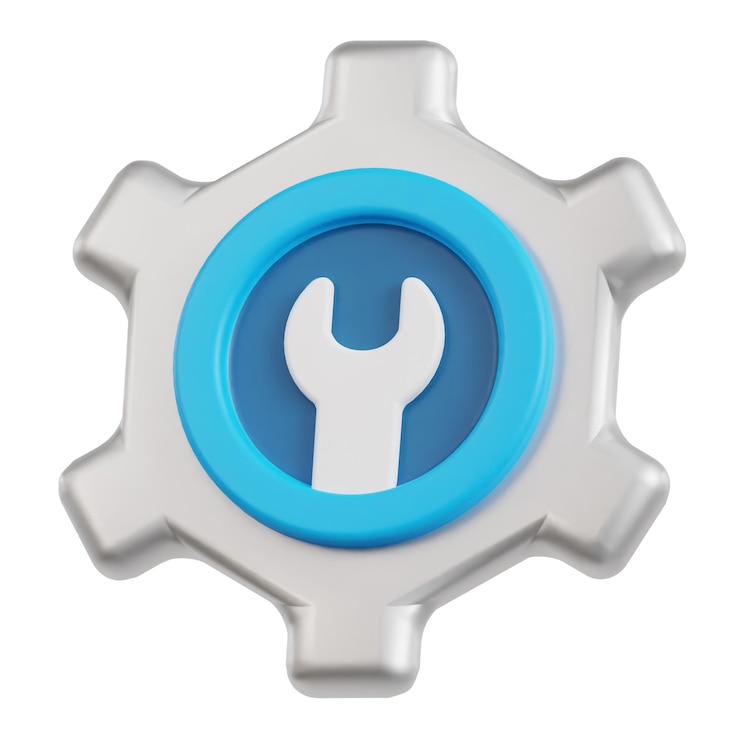 PSD tech support management 3d icon isolated on the white background