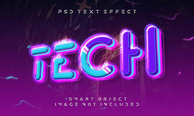 Tech text Isometric 3D and futuristic style text effect template