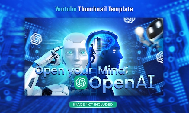 Tech Youtube channel thumbnail and web banner design with glow effect Premium PSD