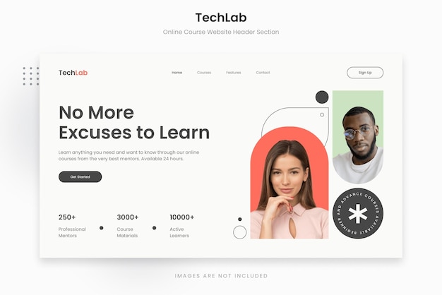 TechLab Online Course Website Header Section