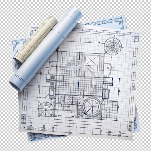 technical plan abstract engineering draft for use isolated on transparent background