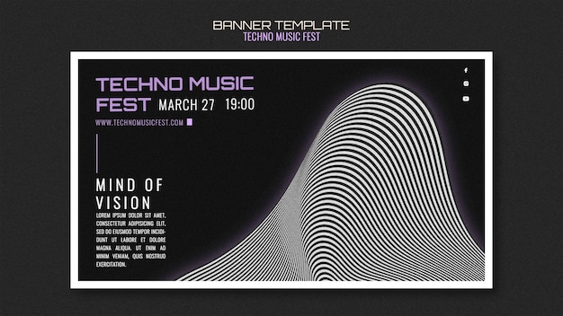 Techno music fest banner