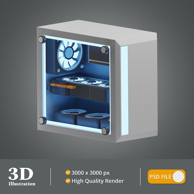 PSD technologia komputera ilustracja 3d