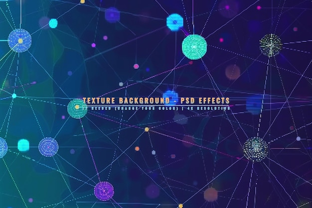 PSD technologia sieci tła połączenie cyberprzestrzeni na przejrzystym tle