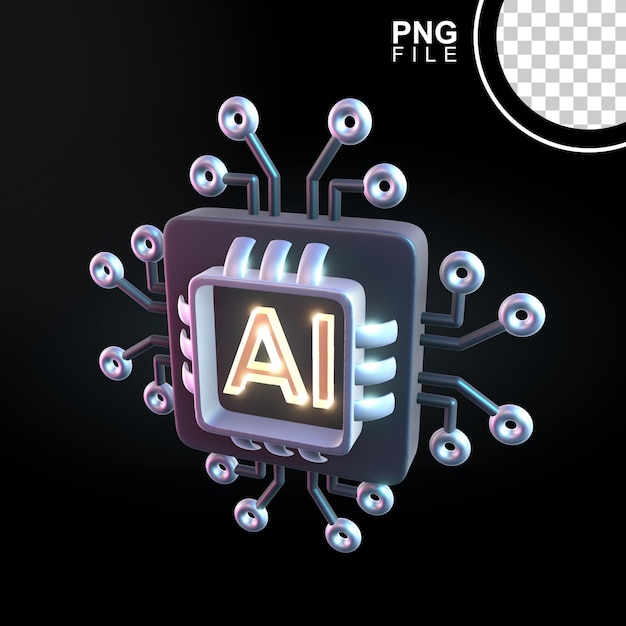 Technologia sztucznej inteligencji 3D Ikona
