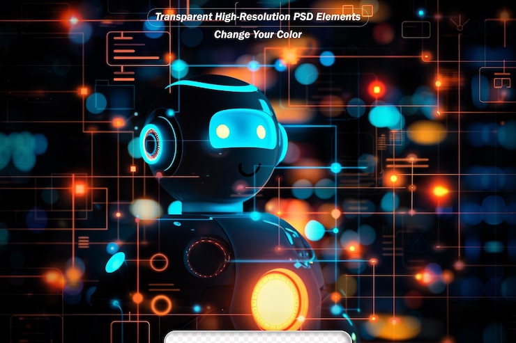 PSD technological background of the abstract computer motherboard can be used in the description