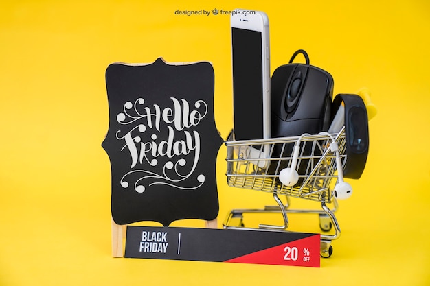 PSD technological black friday mockup