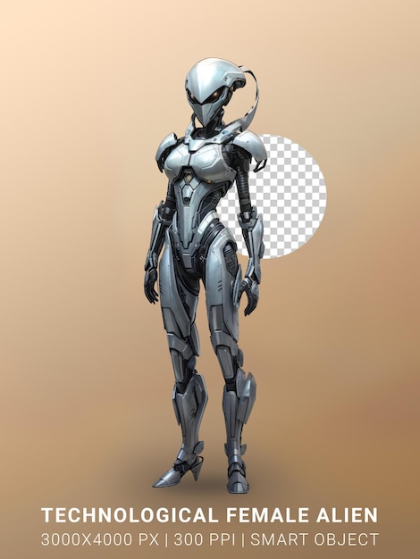 PSD technological female alien