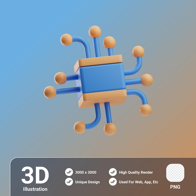 Technologie blockchain 3d illustratie