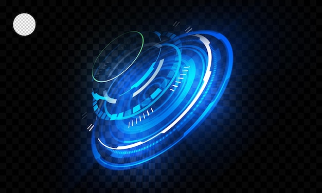 Technologie gloeiende hud blauw op transparante achtergrond