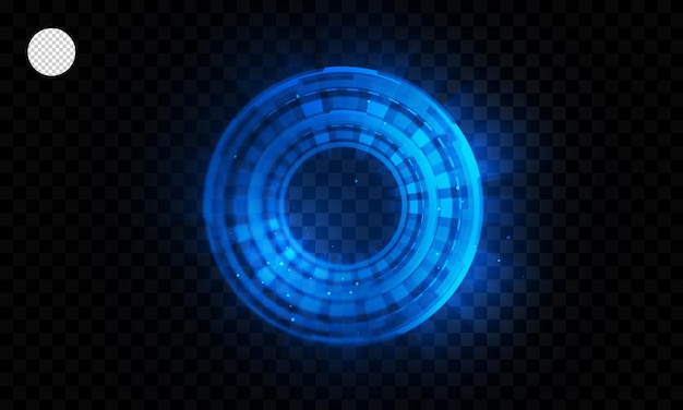 Technologie gloeiende hud blauw op transparante achtergrond