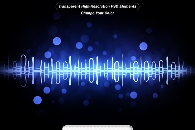 PSD technologische geluidsgolf licht effect vector sjabloon achtergrond