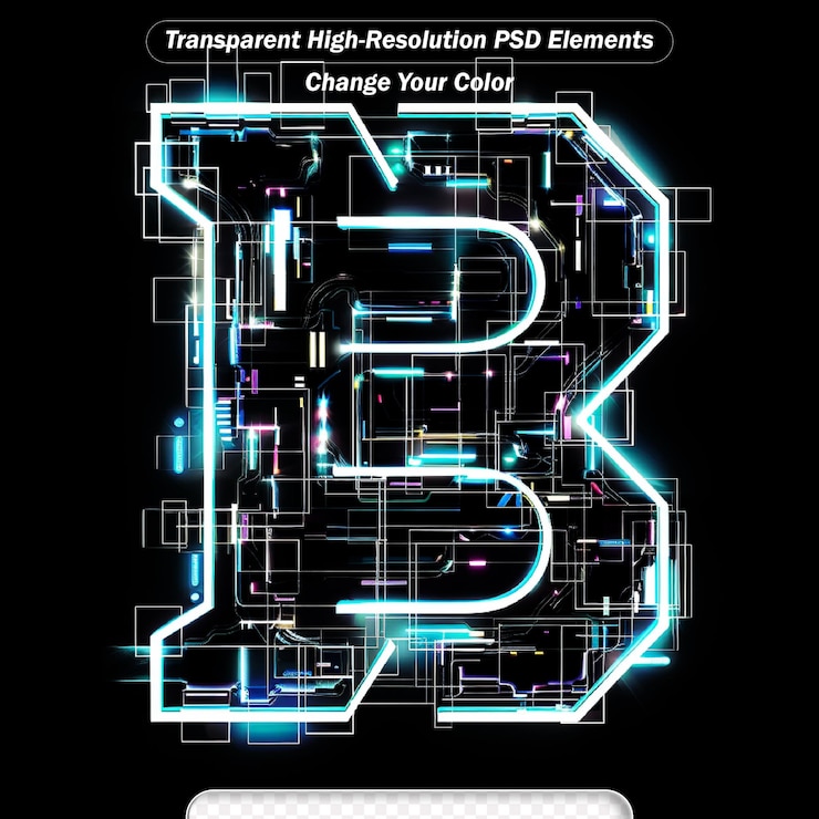 PSD b 기술 배경 색상과 미래의 파동