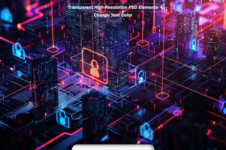 PSD technology background of the abstract computer motherboard can be used in the description