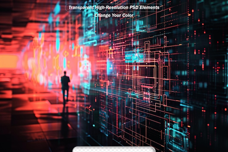 PSD technology background of the abstract computer motherboard can be used in the description