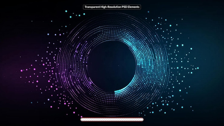 PSD technology background violet and blue colors dot wave